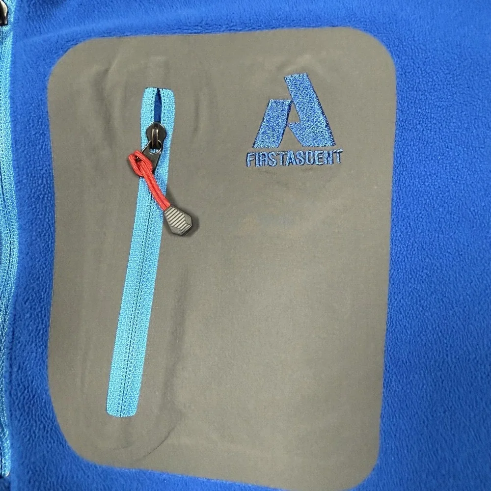 Eddie Bauer First‎ Ascent Pullover Mens Tall XL Blue Fleece Quarter Zip Pocket